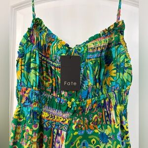 Fate NEW long floral green lined sundress